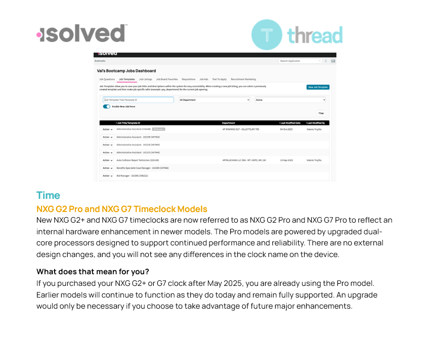 Thread Isolved Login isolved Release 12.4 - March 6th 2026
