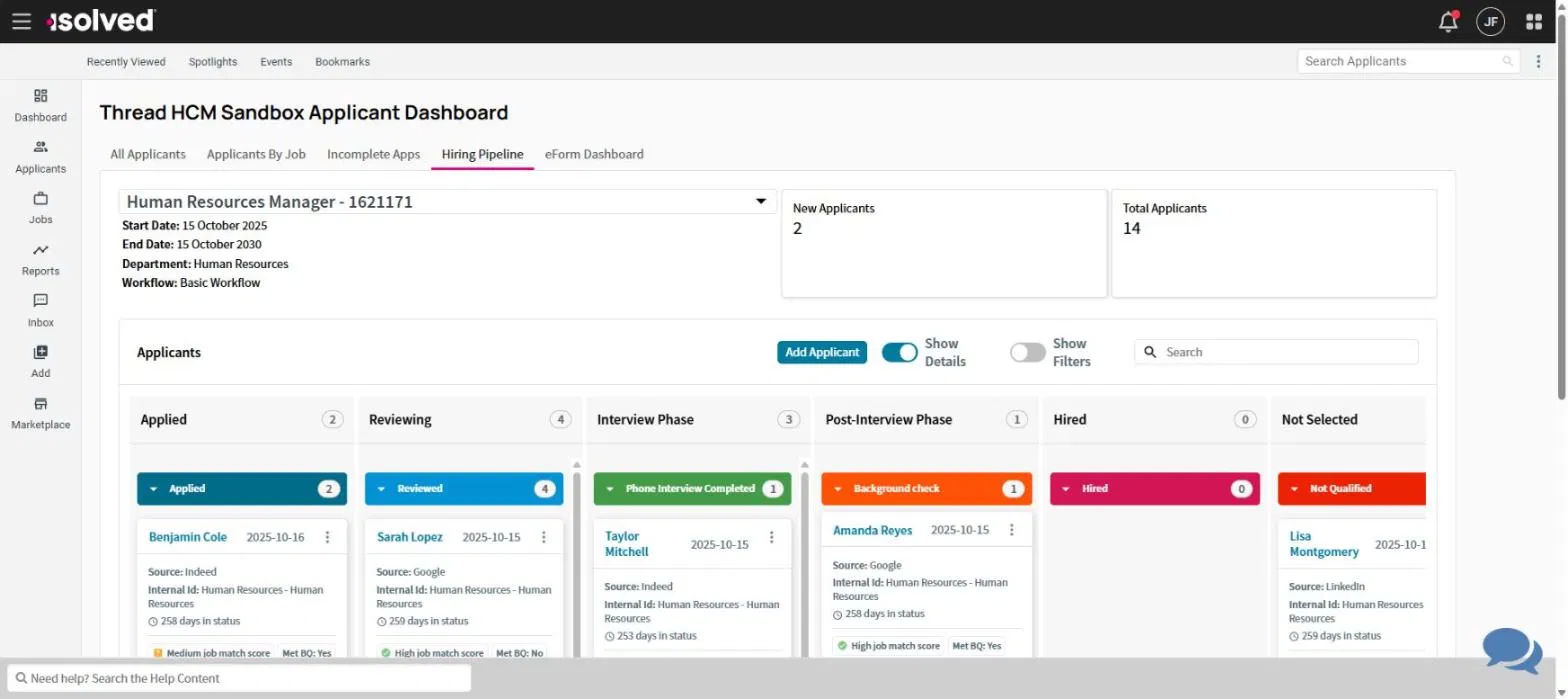 Hiring Pipeline kanban board