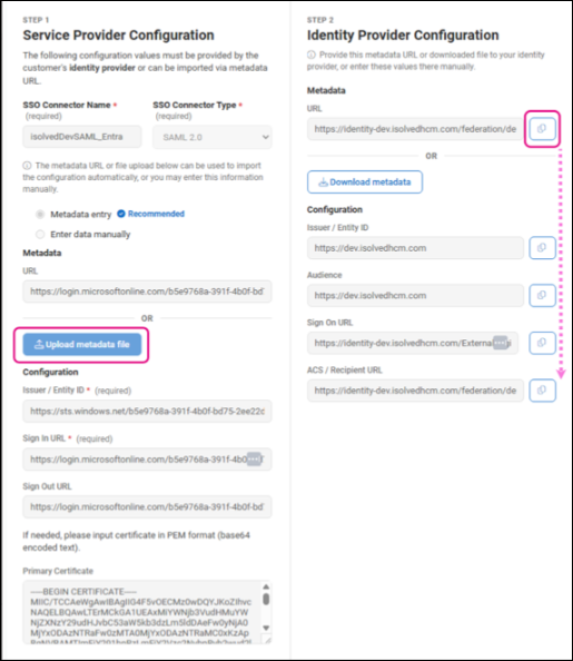 SAML Connector setup